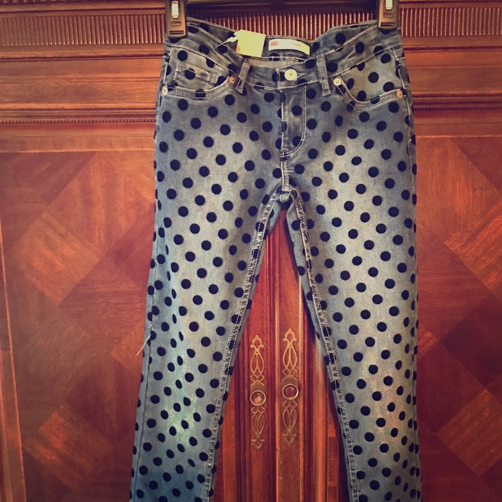 Girl's Levi jeans NWT polka dot size 10 skinny